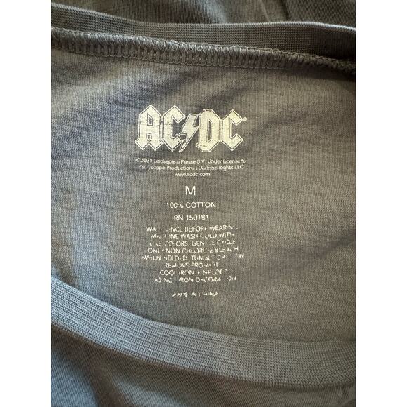 AC/DC Women’s M Gray High Voltage Rocker Tee Shirt - Picture 3 of 4